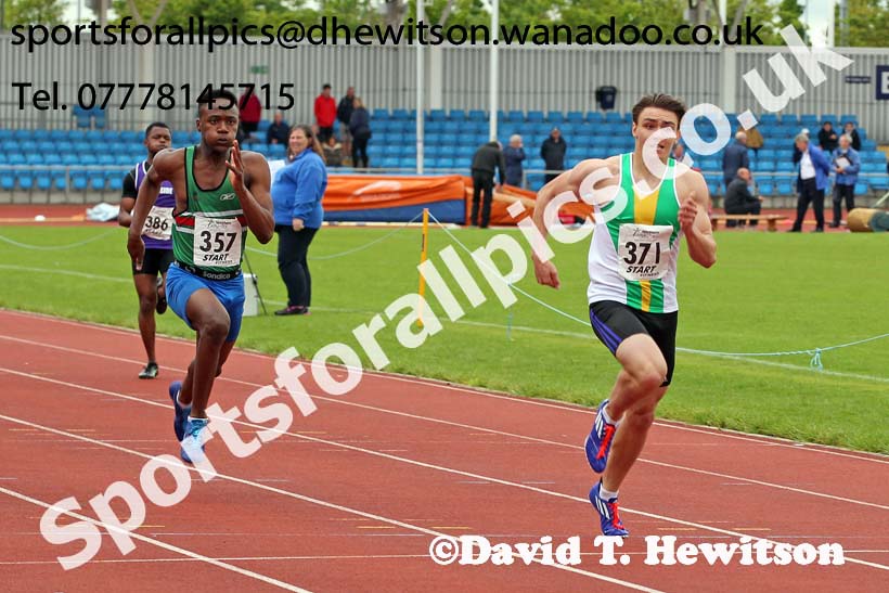 Mens  under-20s 200 metres, Northern Senior and Under-20s Track and Field Champs., Manchester. Photo: David T. Hewitson/Sports for All Pics